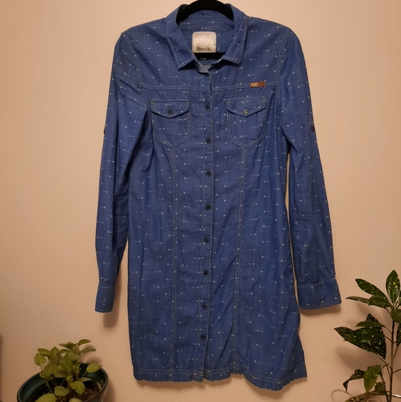Denim Bench Shirt Dress - Picture 1 of 5